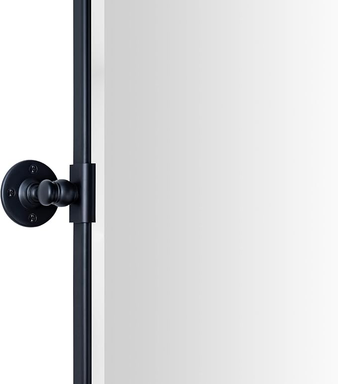 TEHOME 48x36'' Matt Black Horizontal Pivoting Bathroom Vanity Mirror Large Black 36x48'' Metal Framed Rectangle Tilting Beveled Vanity Mirrors for Wall