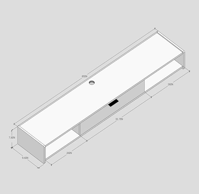86'' Floating TV Stand,Wall Mounted TV Console,Floating TV Cabinet,Under TV Shelf for Bedroom Living Room(Walnut)