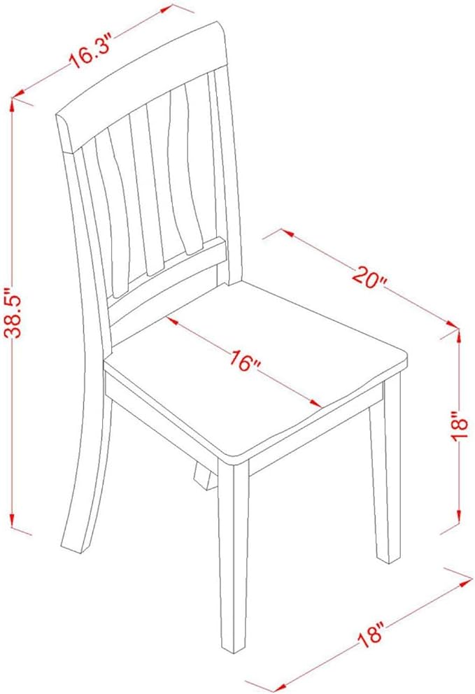 East West Furniture DLAN3-BCH-W 3 Piece Dinette Set for Small Spaces Contains a Round Dining Table with Dropleaf and 2 Dining Chairs, 42x42 Inch, Black & Cherry