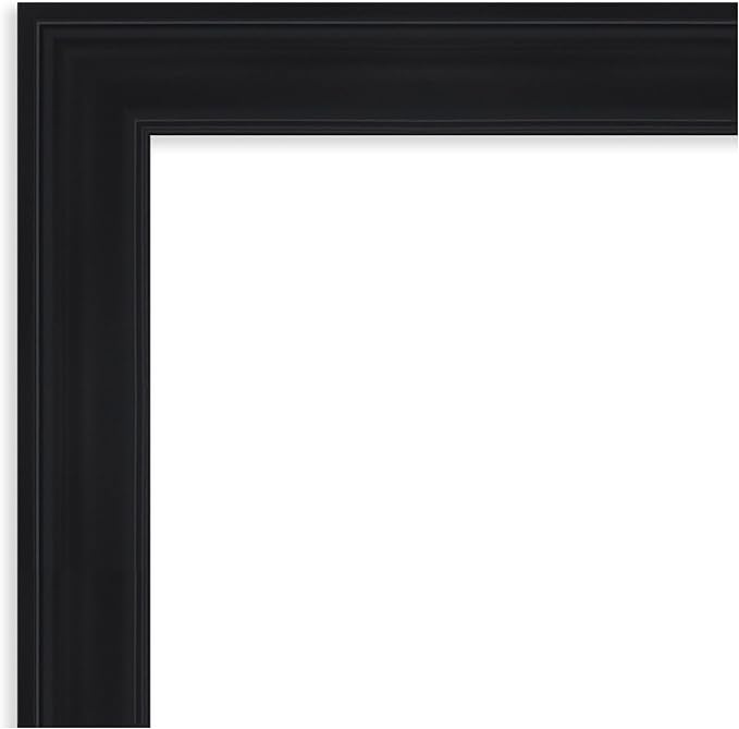 Amanti Art Black Bathroom Mirror for Over Sink, 29x23 Abbey Black Rectangle Vanity Mirror, Medium Traditional Frame, Hangs Horizonally and Vertically, Bathroom Wall Decor, Beveled Edge