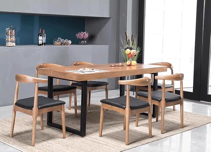 Solid Wood Dining Table Modern Minimalist Durable Stylish for Office and Home Flexible Use as Dining Table or Office Desk Perfect for Kitchen Dining Room Living Room(55*27.5*29.5)
