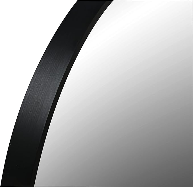FrameWorks 28" Deluxe Contemporary Black Circular Aluminum Mirror
