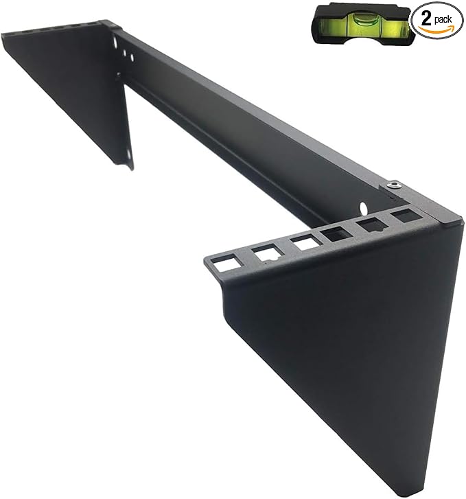 JINGCHENGMEI 2 Pack of 3U 125 lb Weight Capacity Heavy Duty 19 Inches Steel Vertical Patch Panel Mounting Bracket for Networking Equipment (2)