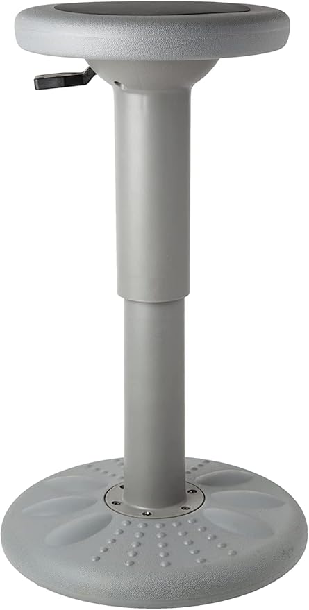 ActiveChairs Adjustable Wobble Stool, Flexible Classroom Seating, Improves Focus, Posture & Helps ADHD/ADD, Sensory Chair, Active Desk Chairs, Adjusts from 16.65" to 23.75", Ages 13-18, Grey