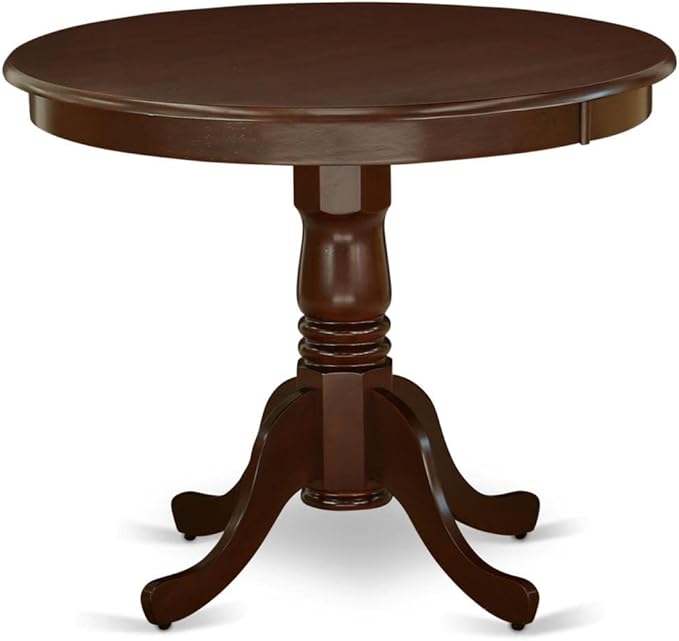 East West Furniture ANGR3-MAH-W 3 Piece Dinette Set for Small Spaces Contains a Round Dining Room Table with Pedestal and 2 Kitchen Dining Chairs, 36x36 Inch, Mahogany