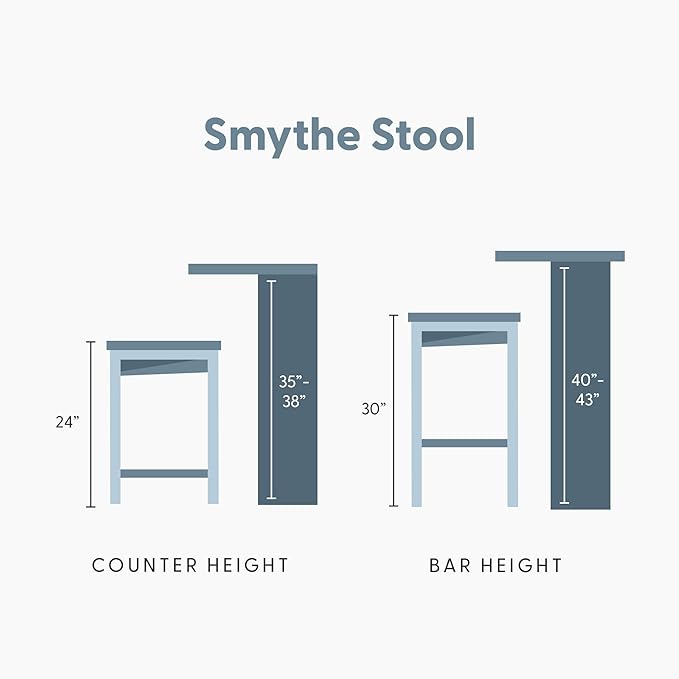 Plank+Beam Smythe Bar Stool, Set of 2, 30", Sturdy Wood Modern Kitchen Bar Height Stool, Saddle Seat Backless Bar Chair, Metal Footrest, Pecan