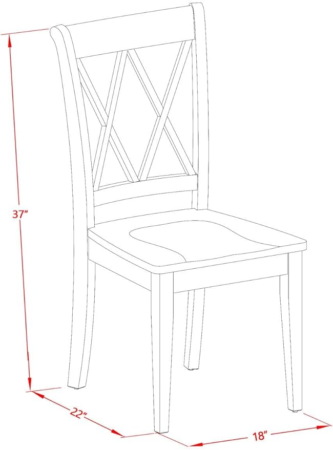 East West Furniture DLCL5-LWH-W 5 Piece Dining Set Includes a Round Dining Room Table with Dropleaf and 4 Wood Seat Chairs, 42x42 Inch, Linen White