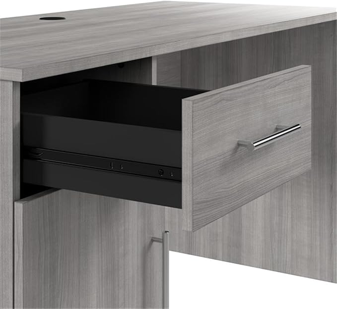 Bush Furniture Somerset 54W Office Desk with Drawer and Storage Cabinet in Platinum Gray | Computer Table for Home Office Workspace