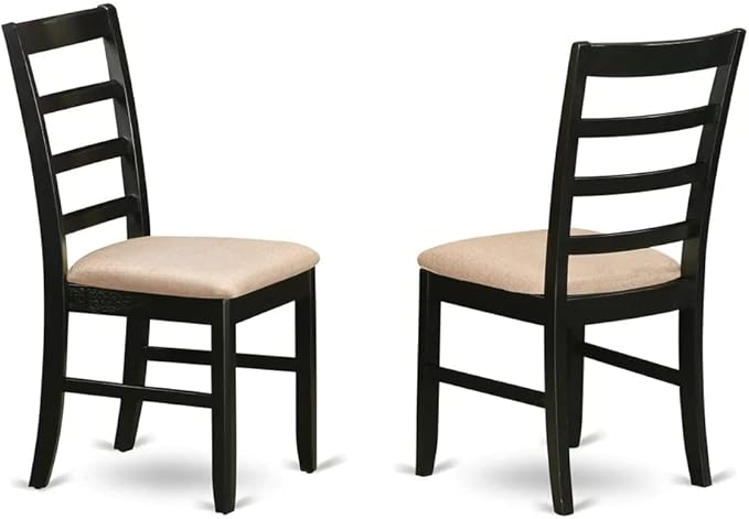 East West Furniture LGPF7-BCH-C 7 Piece Kitchen Table & Chairs Set Consist of a Rectangle Wooden Table with Butterfly Leaf and 6 Linen Fabric Dining Chairs, 42x84 Inch, Black & Cherry