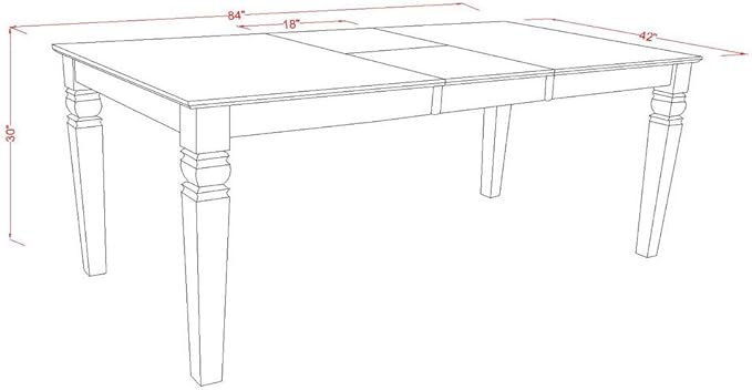 East West Furniture LGBO5-LWH-W 5 Piece Modern Dining Table Set Includes a Rectangle Wooden Table with Butterfly Leaf and 4 Kitchen Dining Chairs, 42x84 Inch, Linen White