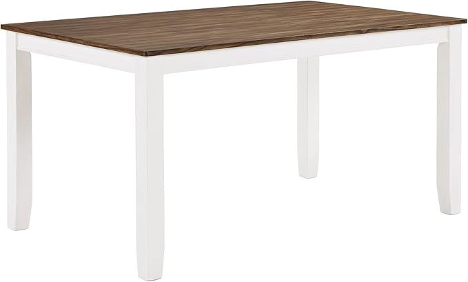 Lexicon Dining Table Set for 6 with Chairs, Solid Wood 7 Piece Farmhouse Dining Room Table and Chairs Set of 6, Cross Back, Easy Assembly Seater for Indoor Home, Dinner, Kitchen, Cherry/White