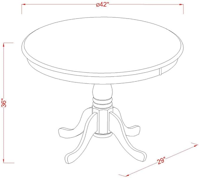 East West Furniture TRFA3-BLK-W 3 Piece Counter Height Dining Set for Small Spaces Contains a Round Dining Room Table and 2 Wooden Seat Chairs, 42x42 Inch, Black & Cherry