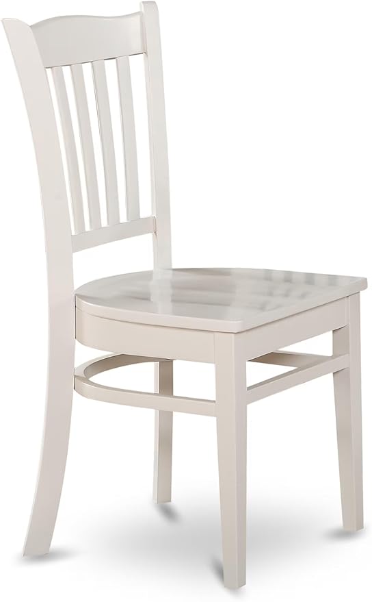 East West Furniture HBGR5-LWH-W 5 Piece Kitchen Table & Chairs Set Includes a Round Dining Room Table with Pedestal and 4 Dining Chairs, 42x42 Inch, Linen White