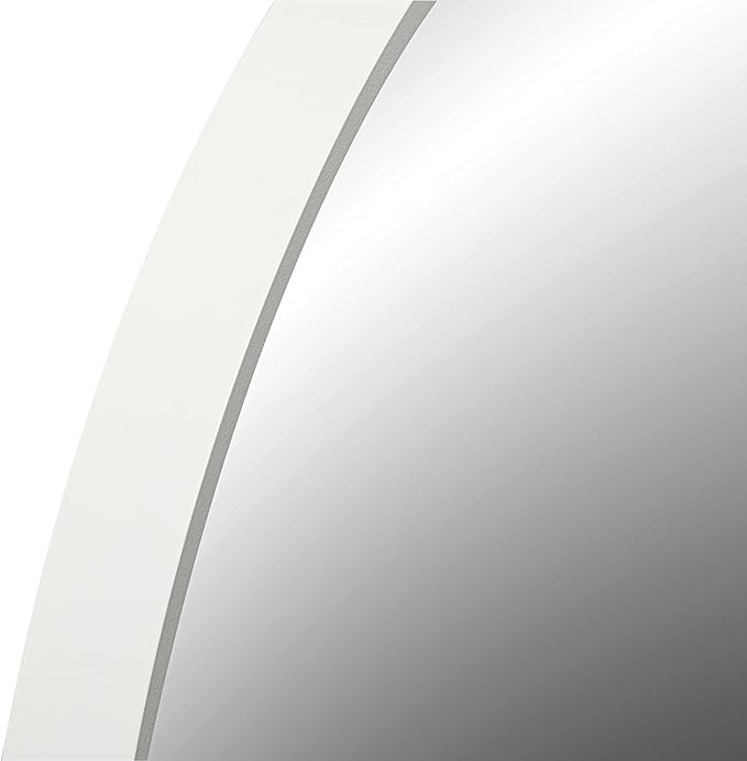 FrameWorks 20" Deluxe Contemporary White Circular Aluminum Mirror