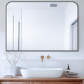Bathroom Mirror, Wall Mirrors, Black Metal Framed Wall-Mounted Mirrors, Bathroom Vanity Mirror for Over Sink, Living Room, Bedroom, Entryway, 40x30 Inch, Black