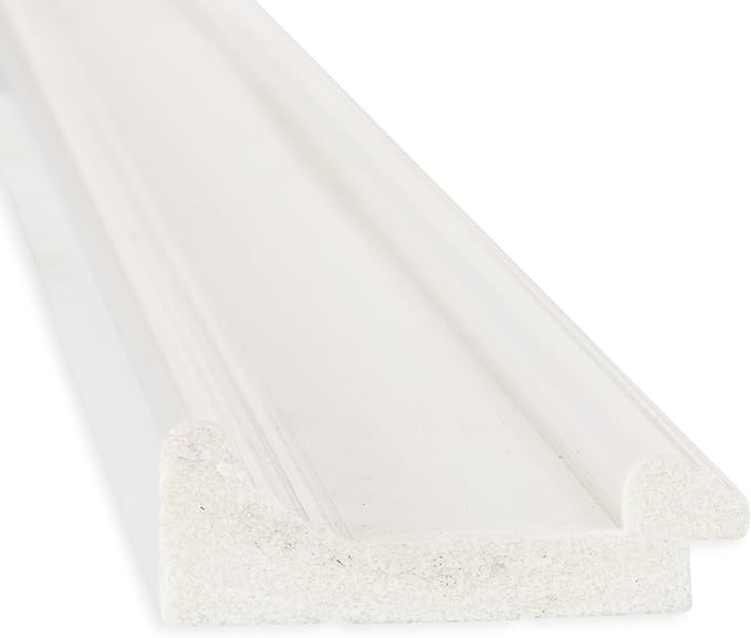 Amanti Art White Bathroom Mirror for Over Sink, 28x34 Ridge White Rectangle Vanity Mirror, Large Traditional Frame, Hangs Horizonally and Vertically, Bathroom Wall Decor, Beveled Edge from WI, USA