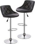 BestOffice Counter Height Bar Stools Set of 2 Bar Stools Swivel Stool Height Adjustable Bar Chairs with Back PU Leather Swivel Bar Stool Kitchen Counter Stools Dining Chairs