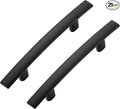 25 Pack Cabinet Handles 3" Hole Center - Curved Cabinet Pulls Black Drawer Pulls for Kitchen Cupboard Solid Hardware for Dresser Drawer Arch Hardware