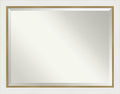 Amanti Art White Bathroom Mirror for Over Sink, 35x45 Eva White Gold Rectangle Vanity Mirror, X-Large Modern Contemporary Frame, Hangs Horizonally and Vertically, Bathroom Wall Decor, Beveled Edge