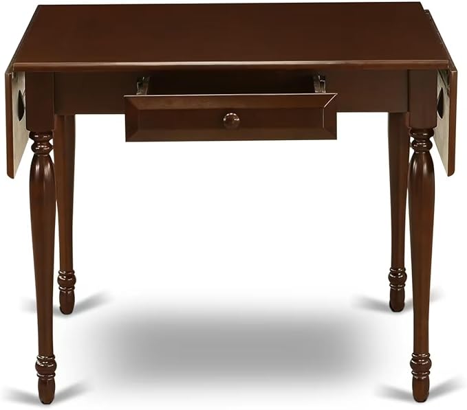 East West Furniture MZGR3-MAH-W 3 Piece Dinette Set for Small Spaces Contains a Rectangle Dining Table with Dropleaf and 2 Kitchen Dining Chairs, 36x54 Inch, Mahogany