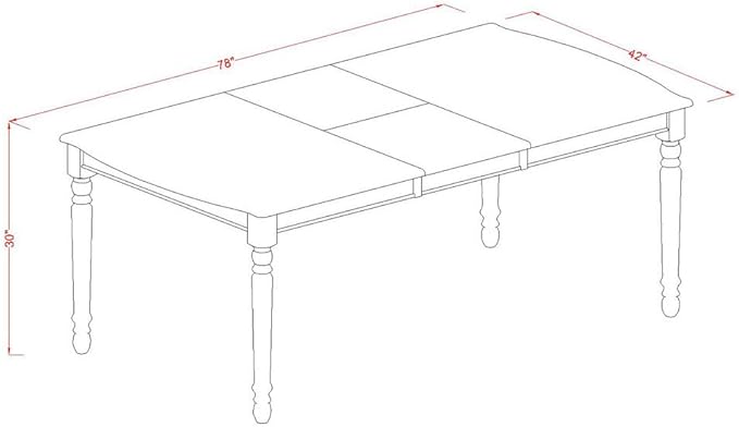 East West Furniture DONO7-MAH-W 7 Piece Dining Table Set Consist of a Rectangle Wooden Table with Butterfly Leaf and 6 Dining Room Chairs, 42x78 Inch, Mahogany