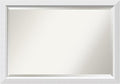 Amanti Art White Bathroom Mirror for Over Sink, 28x40 Blanco White Rectangle Vanity Mirror, Large Modern Contemporary Wood Frame, Hangs Horizonally and Vertically, Bathroom Wall Decor, Beveled Edge