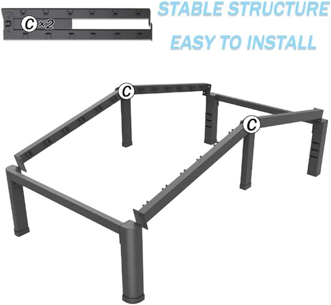 FUIOBYVV 16 Inch Twin XL Bed Frame with Rounded Corner and Headboard Hole Mattress Retainers 3500 LBS Metal Heavy Duty Steel Slats Support No Box Spring Needed Platform Noise Free Easy Assembly