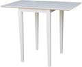 IC International Concepts, Solid Wood Small Drop Leaf Dining Table, Solid Real Wood, Sturdy Parawood, White