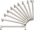KOOFIZO Solid Square Bar Cabinet Handle - Brushed Nickel Furniture Pull, 6.3 Inch/160mm Screwhole Distance, 10-Pack for Kitchen Cupboard Door, Bedroom Dresser Drawer, Bathroom Wardrobe Hardware
