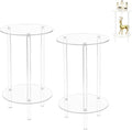 Acrylic Detachable End Table, Round Acrylic Coffee Table, 2 Tier Multifuntional Clear Nightstand End Table for Small Spaces, Detachable Beside Table for Living Room, Bedroom, Study Room (2)