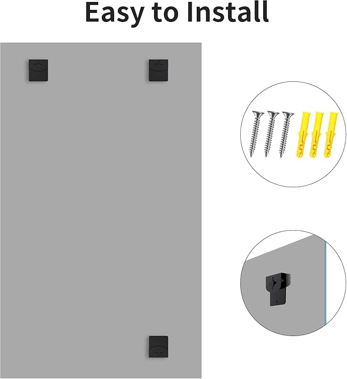 55x36 Large Beveled Mirror, Frameless Beveled Bathroom Mirrors for Over Sink, Upgraded Shatterproof Beveled Frameless Vanity Mirror for Bathroom,Bedroom,Living Room and Entryway