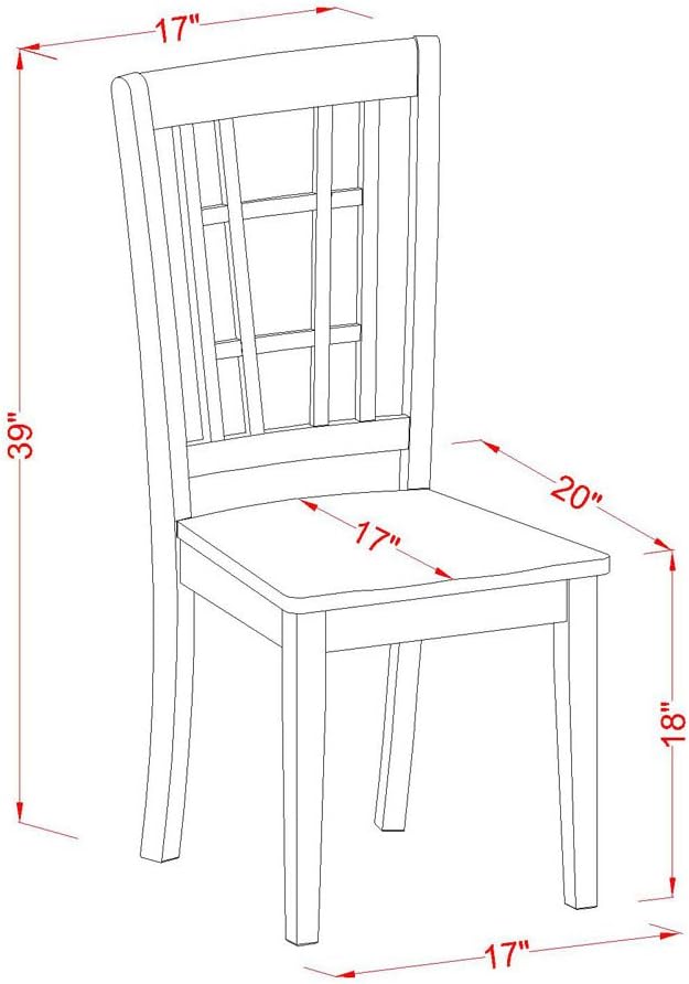 East West Furniture QUNI7-WHI-W 7 Piece Kitchen Table Set Consist of a Rectangle Dining Table with Butterfly Leaf and 6 Dining Chairs, 40x78 Inch, Buttermilk & Cherry