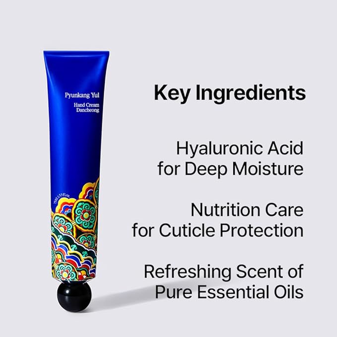 Pyunkang Yul PKY Dancheong Intensive Hand Cream for Dry & Rough Hands, Fast-Absorbing Moisture with Essential Oils, Korean Skincare (75 ml / 2.53 Fl. Oz)