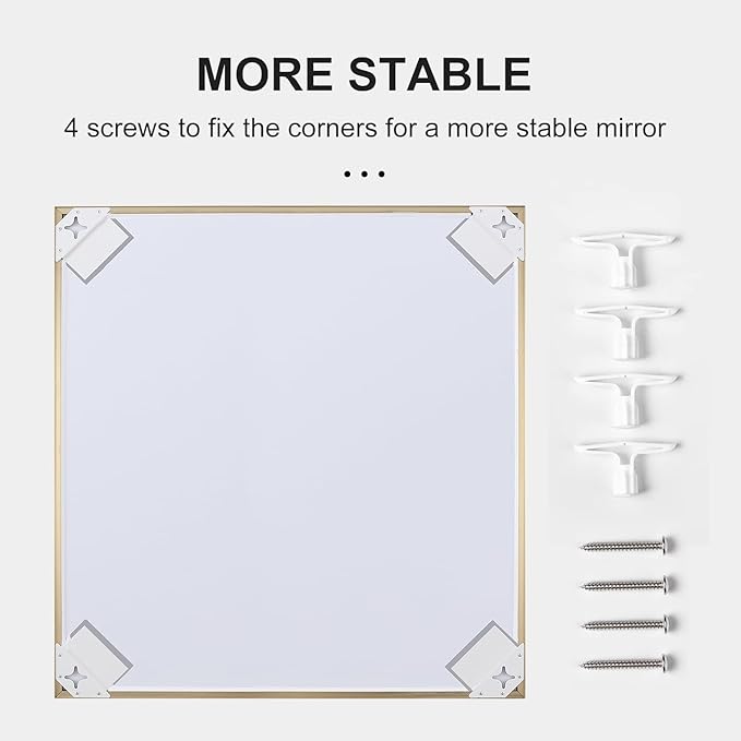 24x36 Inch Gold Bathroom Mirror - Copper-Free Mirror, Aluminum Alloy Frame Vanity Rectangle Wall Mounted Modern Mirror for Bedroom/Living Room/Porch Horizontal or Vertical