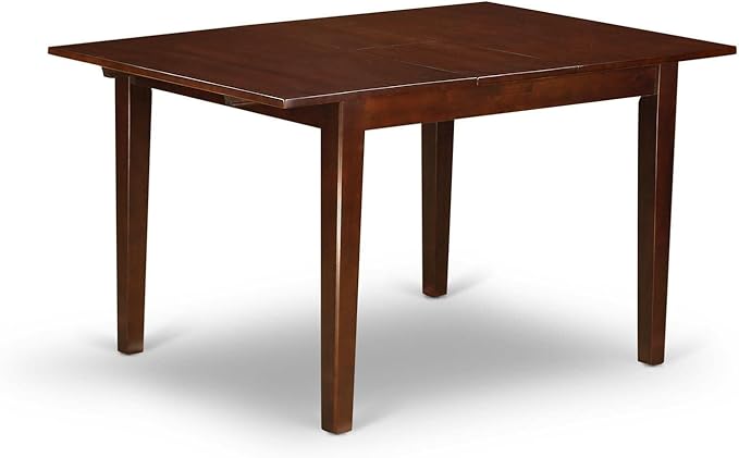 East West Furniture MLCL5-MAH-C 5 Piece Dining Set Includes a Rectangle Dining Room Table with Butterfly Leaf and 4 Linen Fabric Upholstered Kitchen Chairs, 36x54 Inch, Mahogany