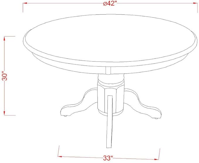 East West Furniture SHCL5-LWH-W 5 Piece Dining Table Set for 4 Includes a Round Kitchen Table with Pedestal and 4 Kitchen Dining Chairs, 42x42 Inch, Linen White