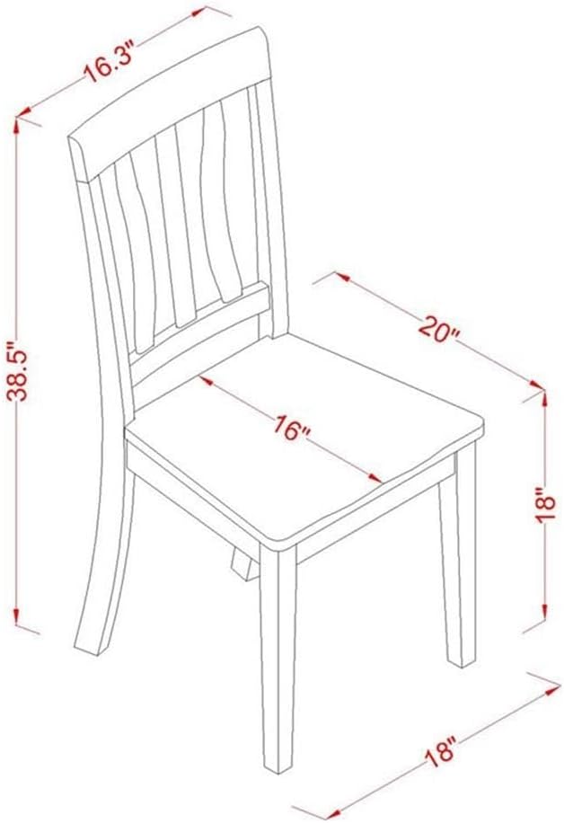 East West Furniture QUAN9-WHI-W 9 Piece Dining Room Furniture Set Includes a Rectangle Kitchen Table with Butterfly Leaf and 8 Dining Chairs, 40x78 Inch, Buttermilk & Cherry