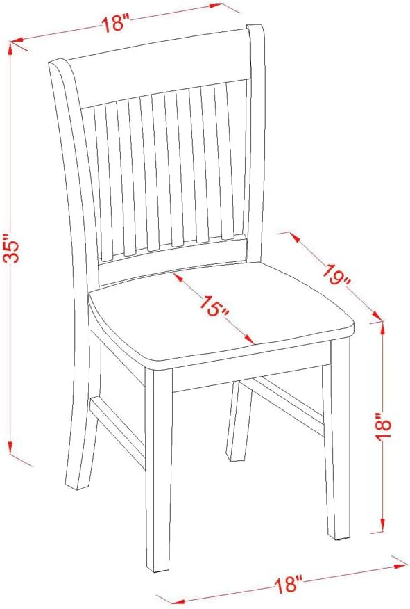 East West Furniture DONO7-LWH-W 7 Piece Dining Set Consist of a Rectangle Dining Room Table with Butterfly Leaf and 6 Wood Seat Chairs, 42x78 Inch, Linen White