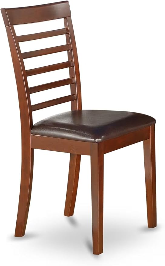 East West Furniture CAML7-MAH-LC 7 Piece Dining Room Table Set Consist of a Rectangle Wooden Table and 6 Faux Leather Kitchen Dining Chairs, 36x60 Inch, Mahogany