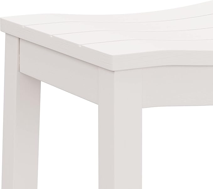 Hillsdale Furniture Fiddler Backless Saddle Bar Stool, White