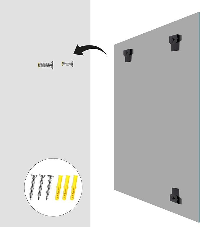 KOCUUY Frameless Mirror, 30"x30" Square Rectangle Vanity Mirror for Over Sink, Upgraded Shatterproof Unframed Design for Bedroom, Living Room, Entryway