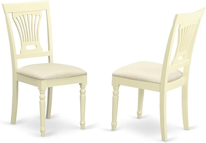 East West Furniture DLPL3-BMK-C 3 Piece Dining Room Furniture Set Contains a Round Kitchen Table with Dropleaf and 2 Linen Fabric Upholstered Dining Chairs, 42x42 Inch, Buttermilk & Cherry