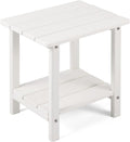 Adirondack Outdoor Side Table, 2-Tier Sturdy Patio End Table Weather Resistant, 16.5" Solid Side Table for Patio, Pool, Porch