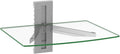 WALI Floating Entertainment Center Shelves, Holds Up to 17.6lbs, TV Shelf with Strengthened Tempered Glasses for DVD Players, Cable Boxes, Games Consoles, TV Accessories (CS201S), 1 Shelf, Silver