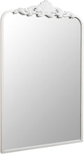 Ruomeng Traditional Wall Mirror, White Bathroom Mirror Baroque Inspired Wall Décor, Framed Mirror for Vanity Entryway and Living Room, 19” x 30.5”