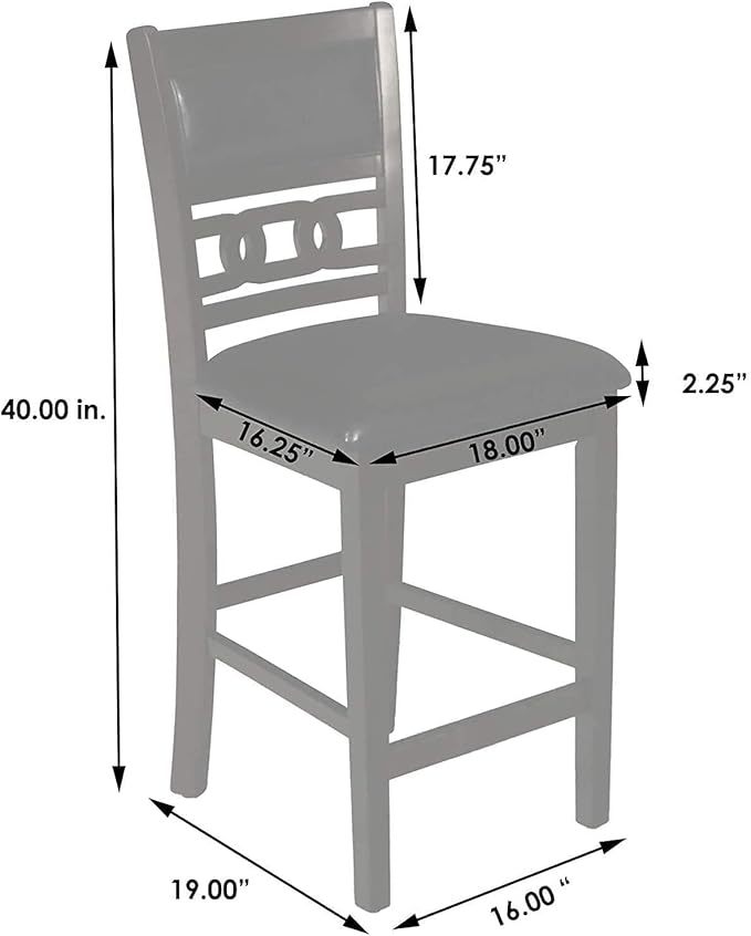 New Classic Furniture Gia 5-Piece Round Counter Height Set with 1 Dining Table and 4 Chairs, 42", Cherry