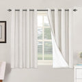 H.VERSAILTEX Primitive Linen Curtains 100% Blackout Curtain Drapes Burlap Fabric Curtains with White Thermal Insulated Liner, Grommet Top Curtains Living Room/Bedroom (2 Panels, 52 x 54 Inch, Ivory)