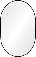 Oval Bathroom Mirror 24x36 Inch, Pill-Shaped Black Framed Wood Wall Mirrors with Tempered Glass for Bedroom,Entryway or Living Room