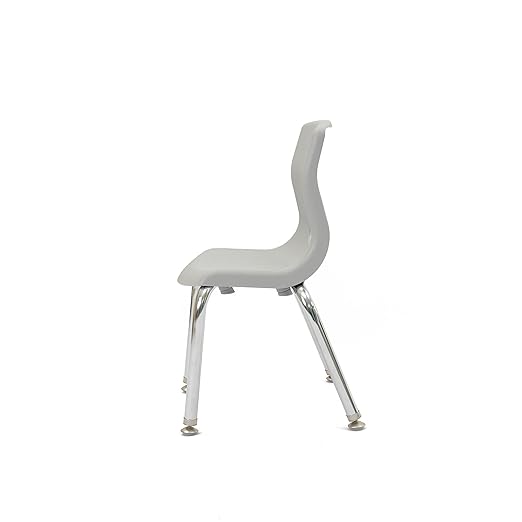 Children’s Factory, AB8010GYC, MyPosture Plus 10" H Chair, Gray with Chrome Legs, Kids Preschool, Daycare or Classroom Flexible Seating, Toddler Desk Chair