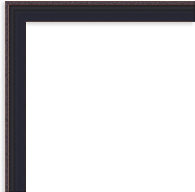 Amanti Art Black Bathroom Mirror for Over Sink, 25x31 Havana Black Bronze Rectangle Vanity Mirror, Large Casual Frame, Hangs Horizonally and Vertically, Bathroom Wall Decor, Beveled Edge